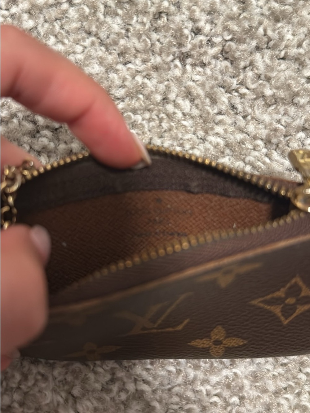 Louis Vuitton Brown Monogram Key Pouch with Gold Hardware - Picture 3 of 3